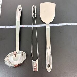 All-Clad Kitchen Tool Set OS Silver Ladle Tongs Spatula Stainless Steel Quality